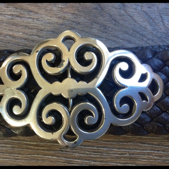 Brighton dark brown woven leather belt - Picture 3 of 4